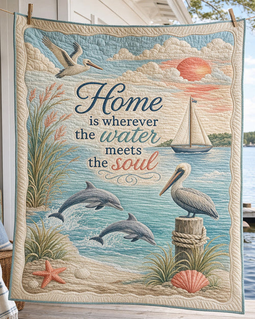 Quiet Harbor Quilt Blanket - Quilted Blanket by OtterMia