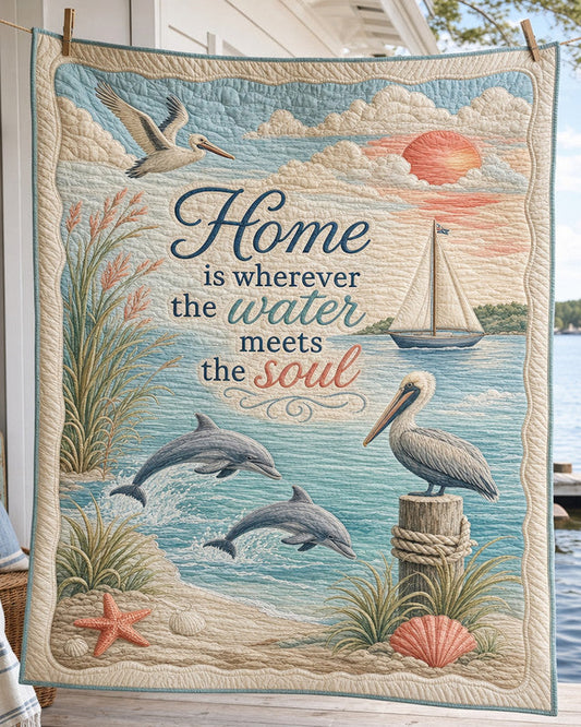Quiet Harbor Quilt Blanket - Quilted Blanket by OtterMia