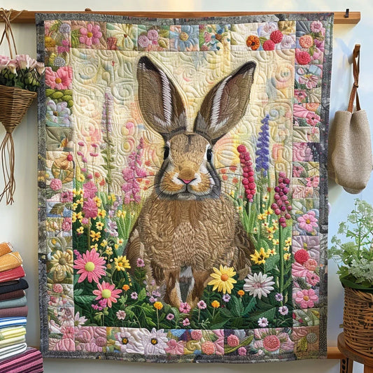 Rabbit Flower Quilt Blanket