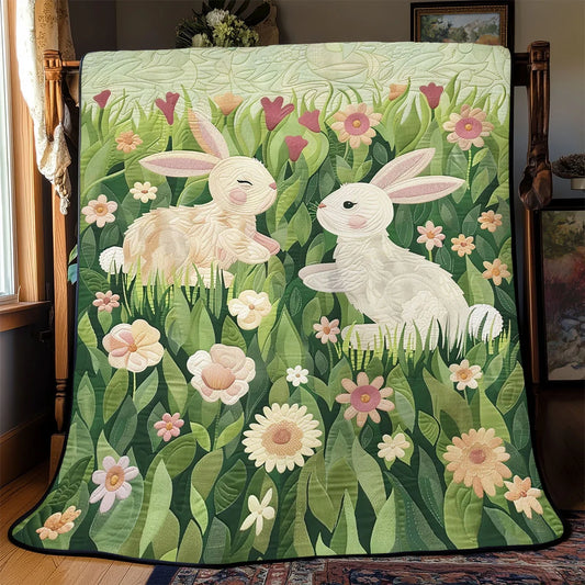 Rabbit Flower Garden Quilt Blanket