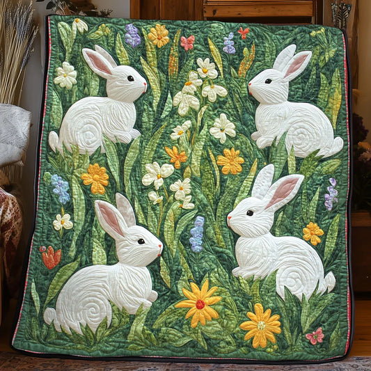 Rabbit Flower Quilt Blanket