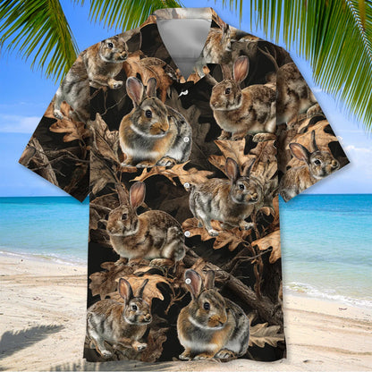 Rabbit Hunting Camouflage Hawaiian Shirt, custom shirt gift for men (view 2)