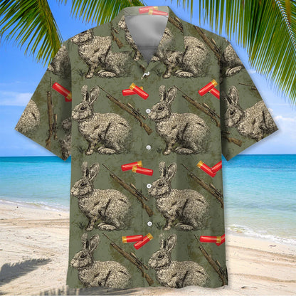 Rabbit Hunting Forest Hawaiian Shirt, custom shirt gift for men (view 2)