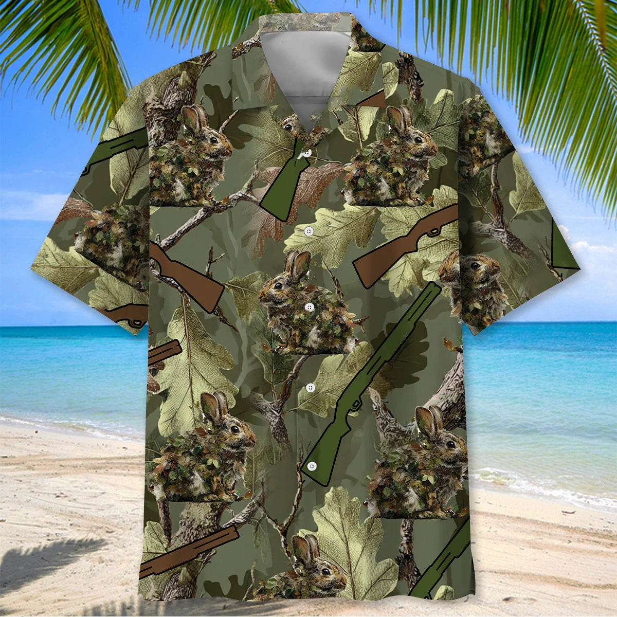 Rabbit Hunting Hawaiian Shirt, custom shirt gift for men