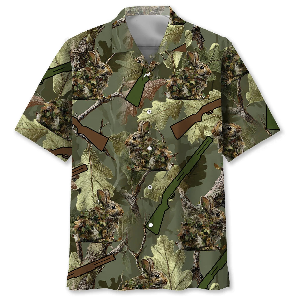 Rabbit Hunting Hawaiian Shirt, custom shirt gift for men (view 2)