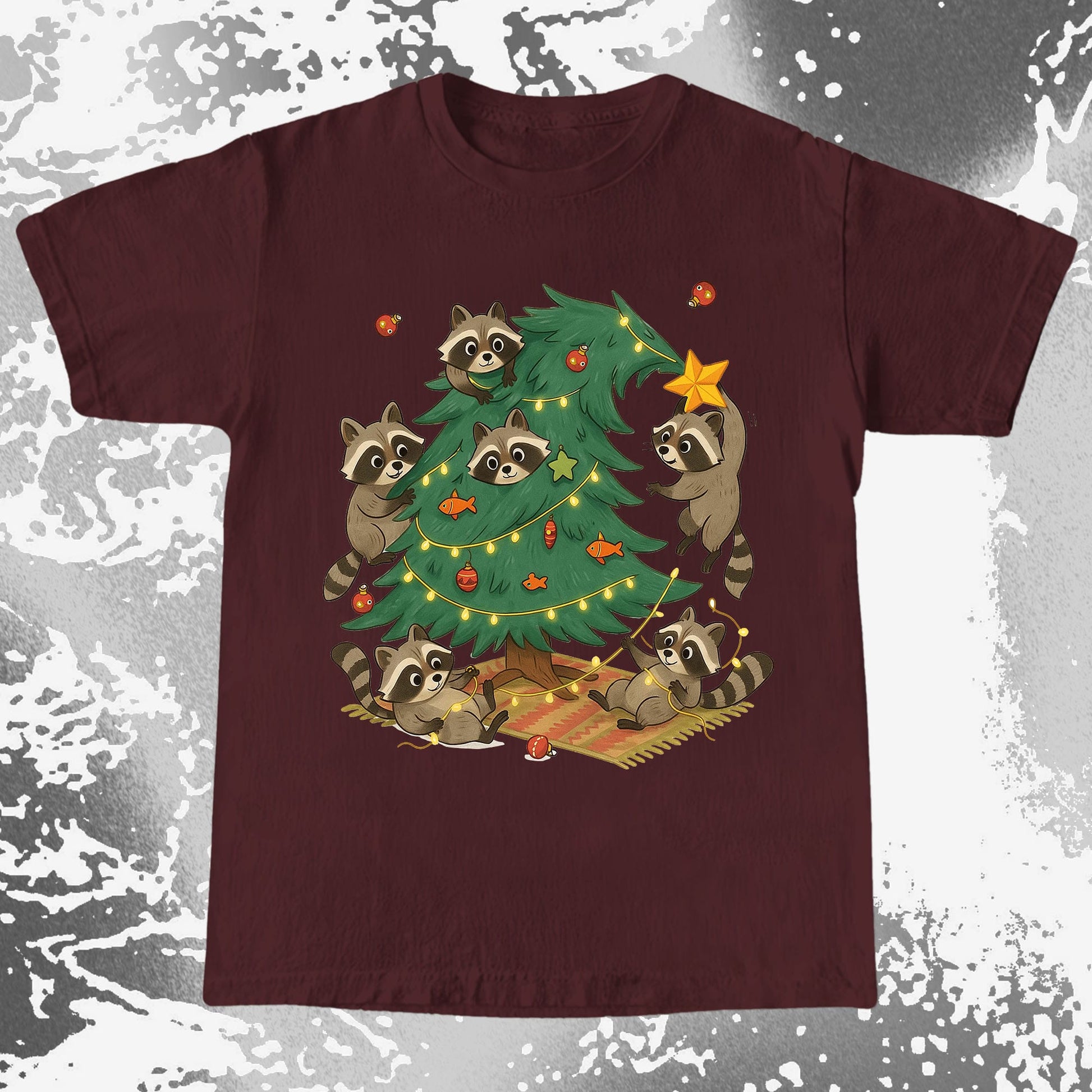 Raccoon Christmas Tree Chaos Holiday, funny meme tee gift (view 6)
