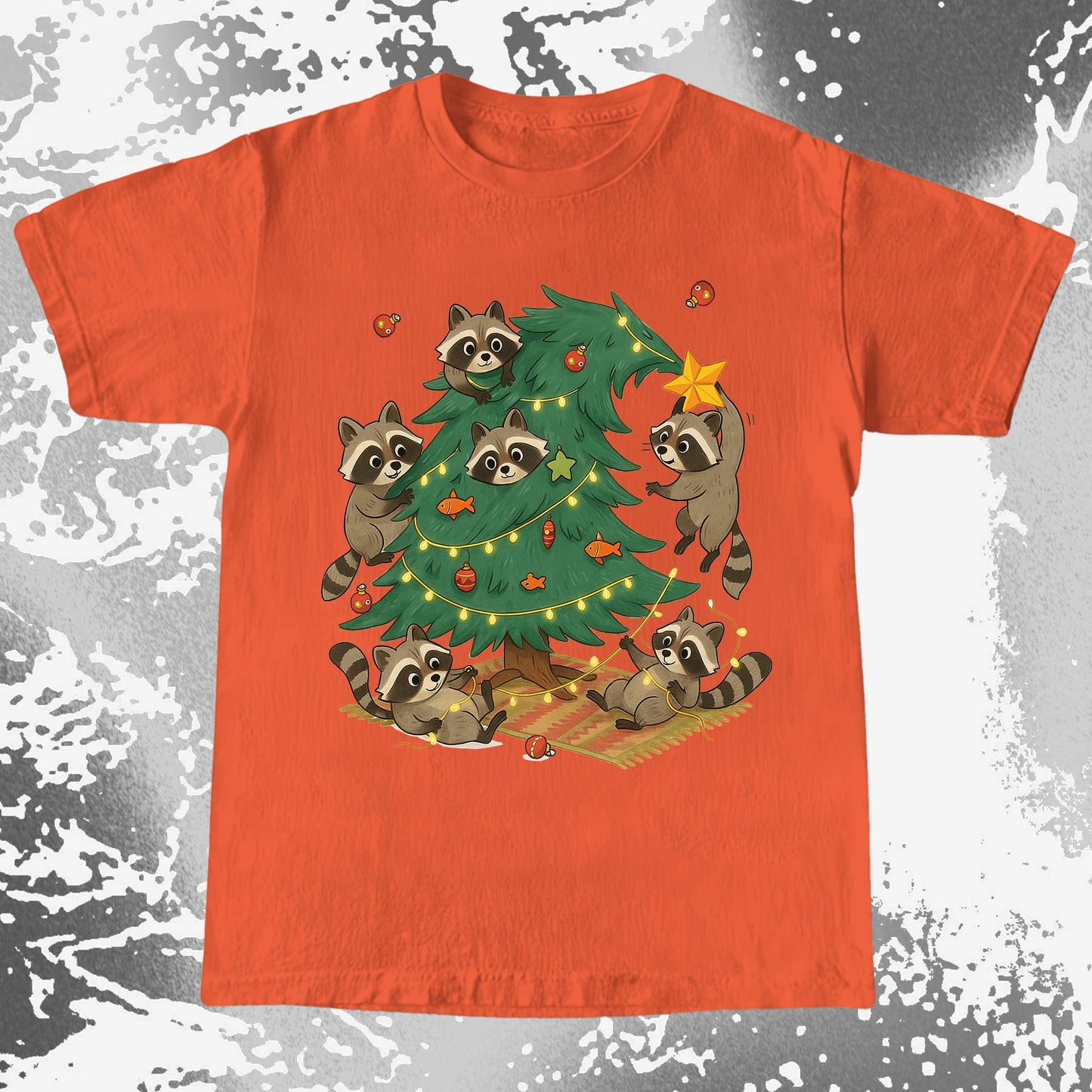 Raccoon Christmas Tree Chaos Holiday, funny meme tee gift (view 7)