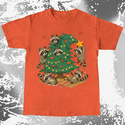 Raccoon Christmas Tree Chaos Holiday, funny meme tee gift (view 7)