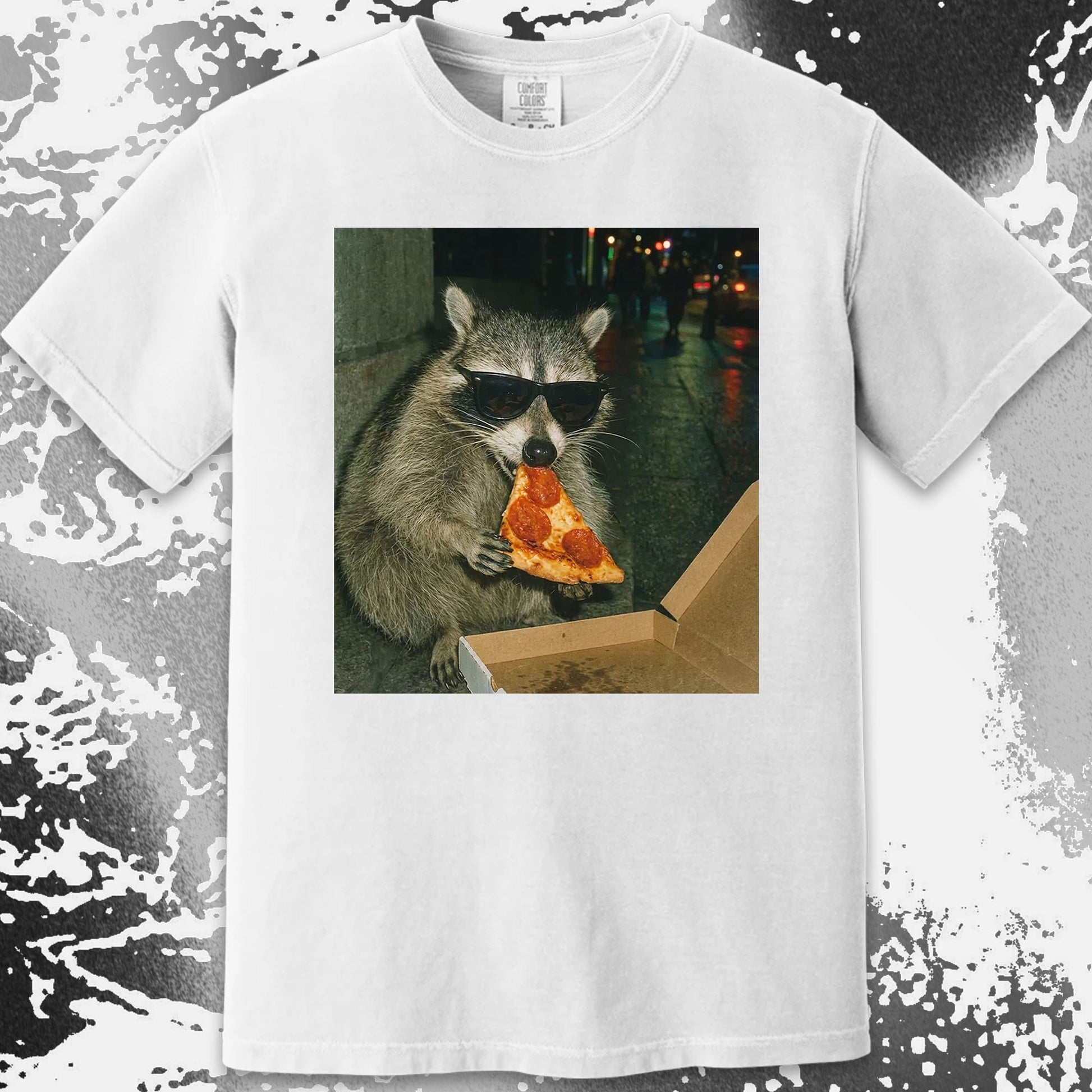 Cool Raccoon Eating Pizza, funny meme tee gift (view 18)