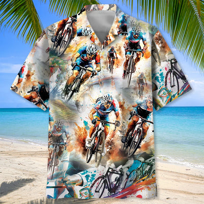 Racing Cycling Hawaiian Shirt, custom shirt gift for men