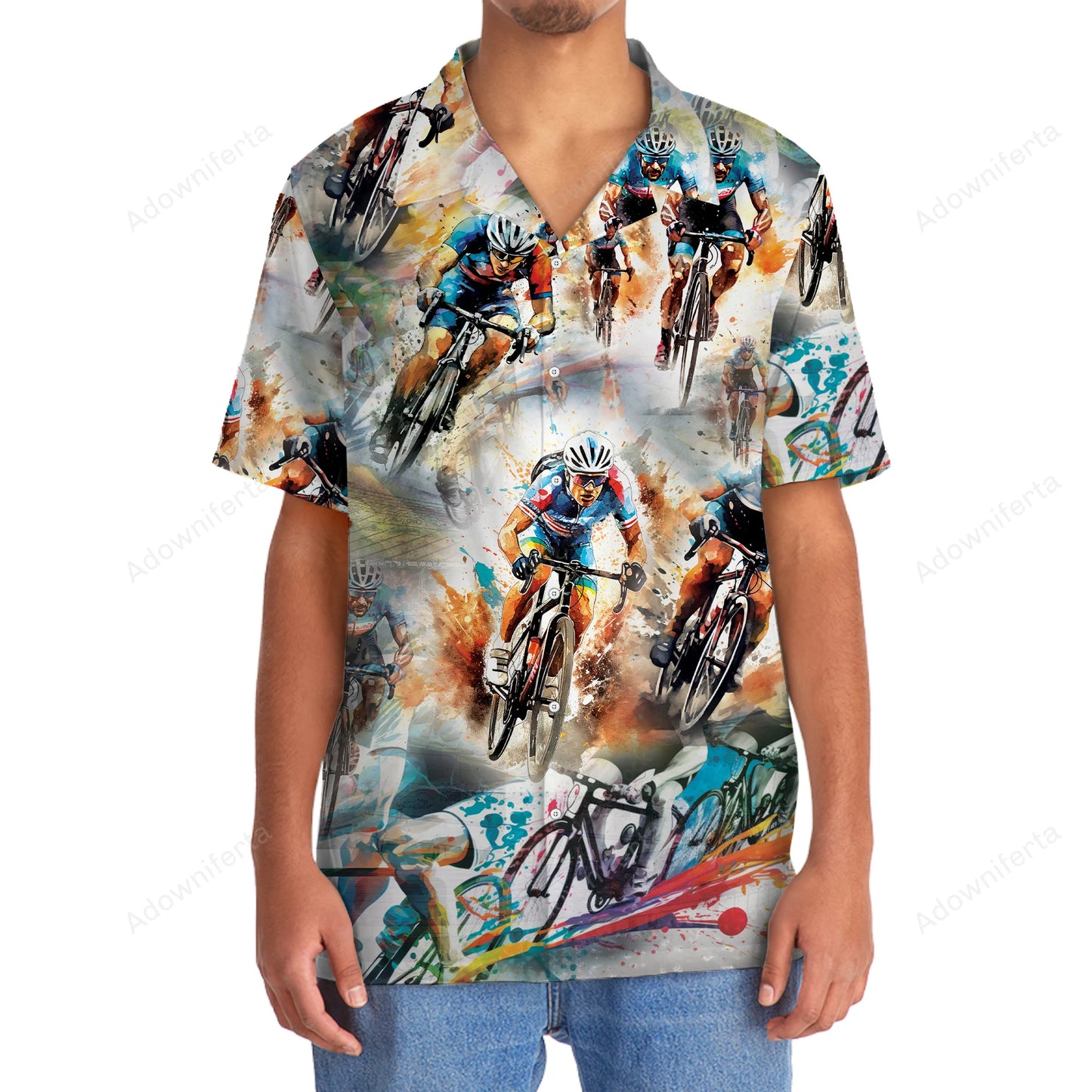 Racing Cycling Hawaiian Shirt, custom shirt gift for men (view 2)