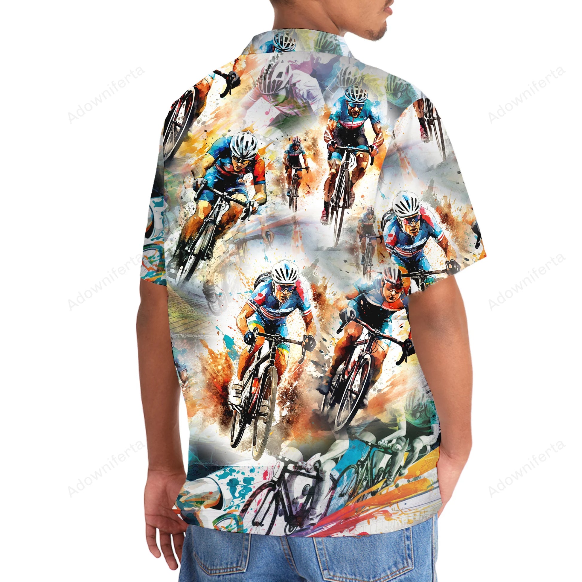 Racing Cycling Hawaiian Shirt, custom shirt gift for men (view 3)