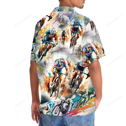 Racing Cycling Hawaiian Shirt, custom shirt gift for men (view 3)