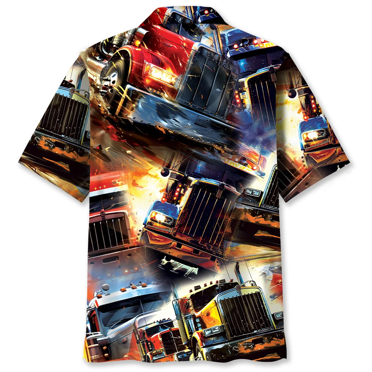 Racing Trucker Art Hawaiian Shirt, custom shirt gift for men (view 2)