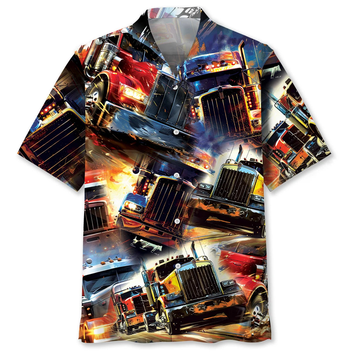 Racing Trucker Art Hawaiian Shirt, custom shirt gift for men (view 4)