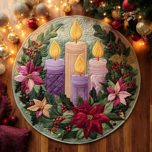 Radiant Advent Crown Quilted Round Mat