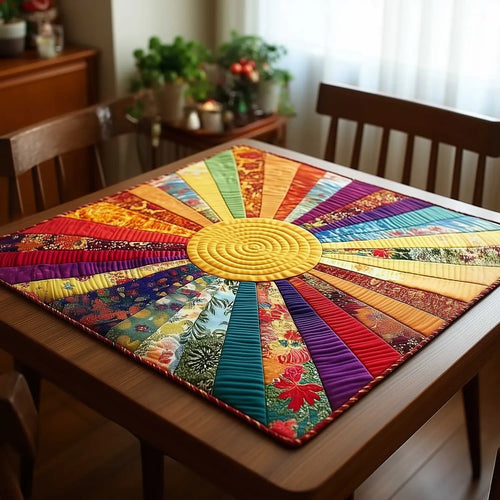 Radiant Burst Quilted Table Topper