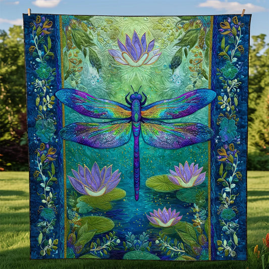 Radiant Dragonfly Quilt Blanket