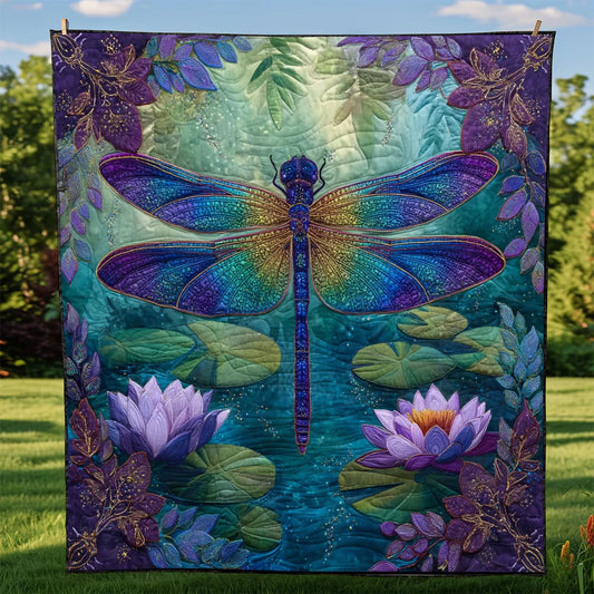 Radiant Dragonfly Quilt Blanket
