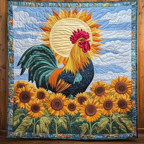 Radiant Farm Rooster Quilt Blanket