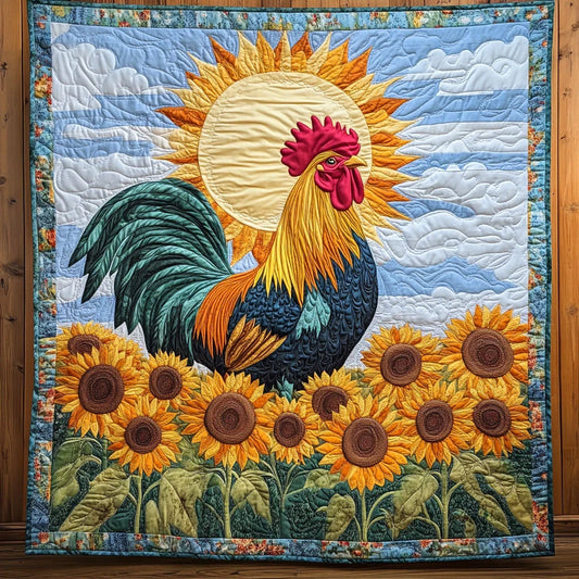 Radiant Farm Rooster Quilt Blanket