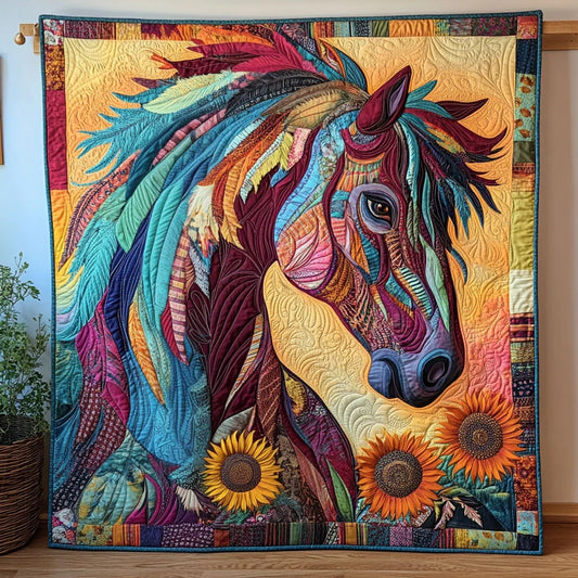 Radiant Horse Quilt Blanket