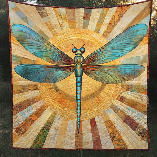 Radiant Dragonfly Quilt Blanket