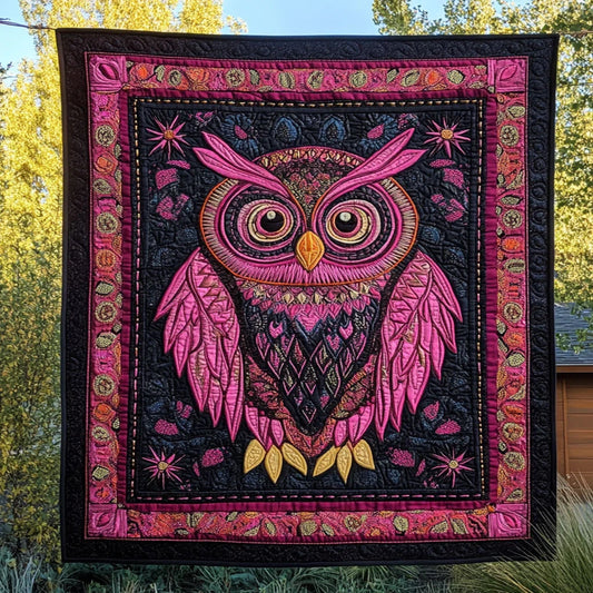 Radiant Owl Quilt Blanket