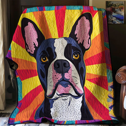 Rainbow Bulldog Groove Quilt Blanket