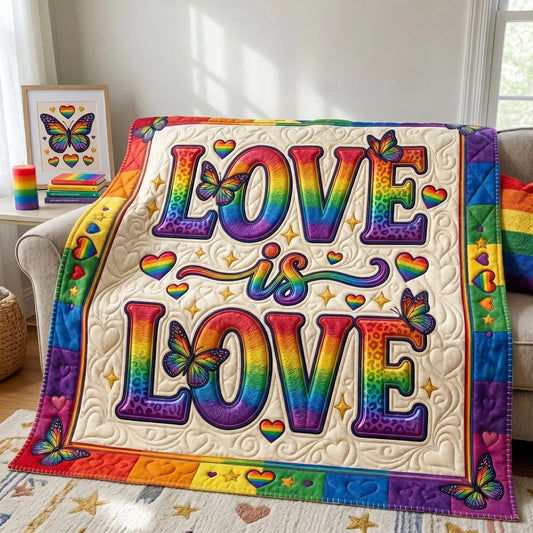 Rainbow Love Celebration Quilt Blanket