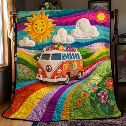 Rainbow Road Quilt Blanket