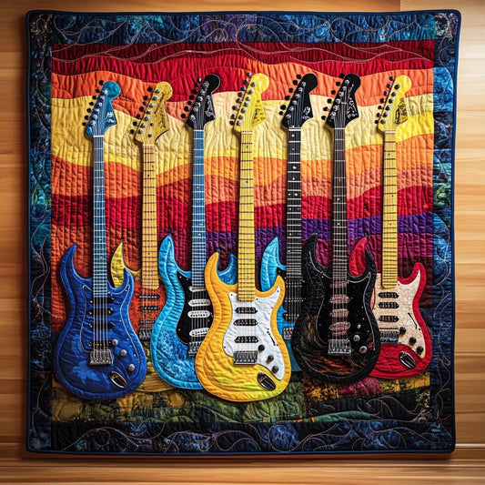 Rainbow Rock Vibes Quilt Blanket