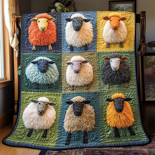 Rainbow Sheep Quilt Blanket