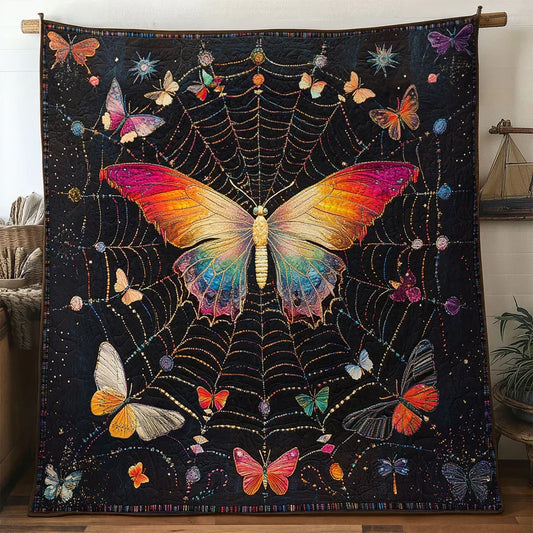 Rainbow Web Butterfly Quilt Blanket