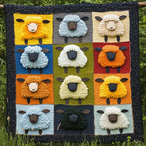 Rainbow Wool Quilt Blanket