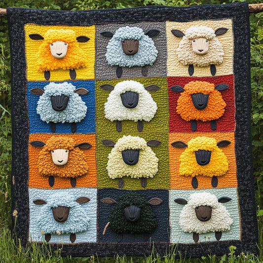 Rainbow Wool Quilt Blanket