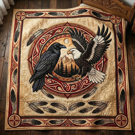 Raven And Eagle Legacy Quilt Blanket