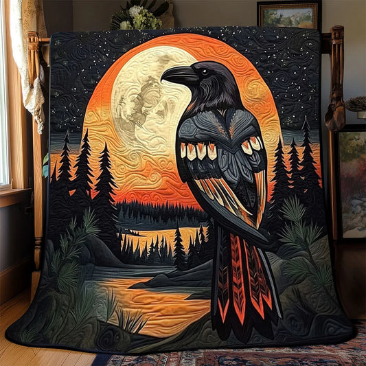 Raven Of Creation Quilt Blanket