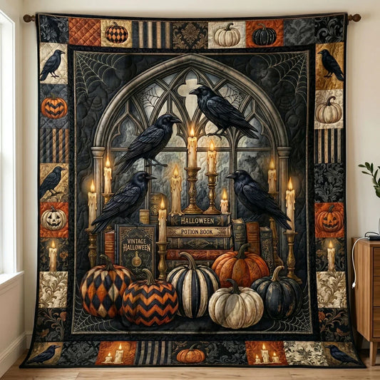 Raven's Halloween Night Quilt Blanket