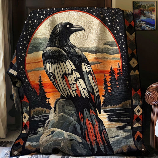 Raven Shadow Song Quilt Blanket