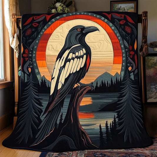 Raven Sky Guardian Quilt Blanket