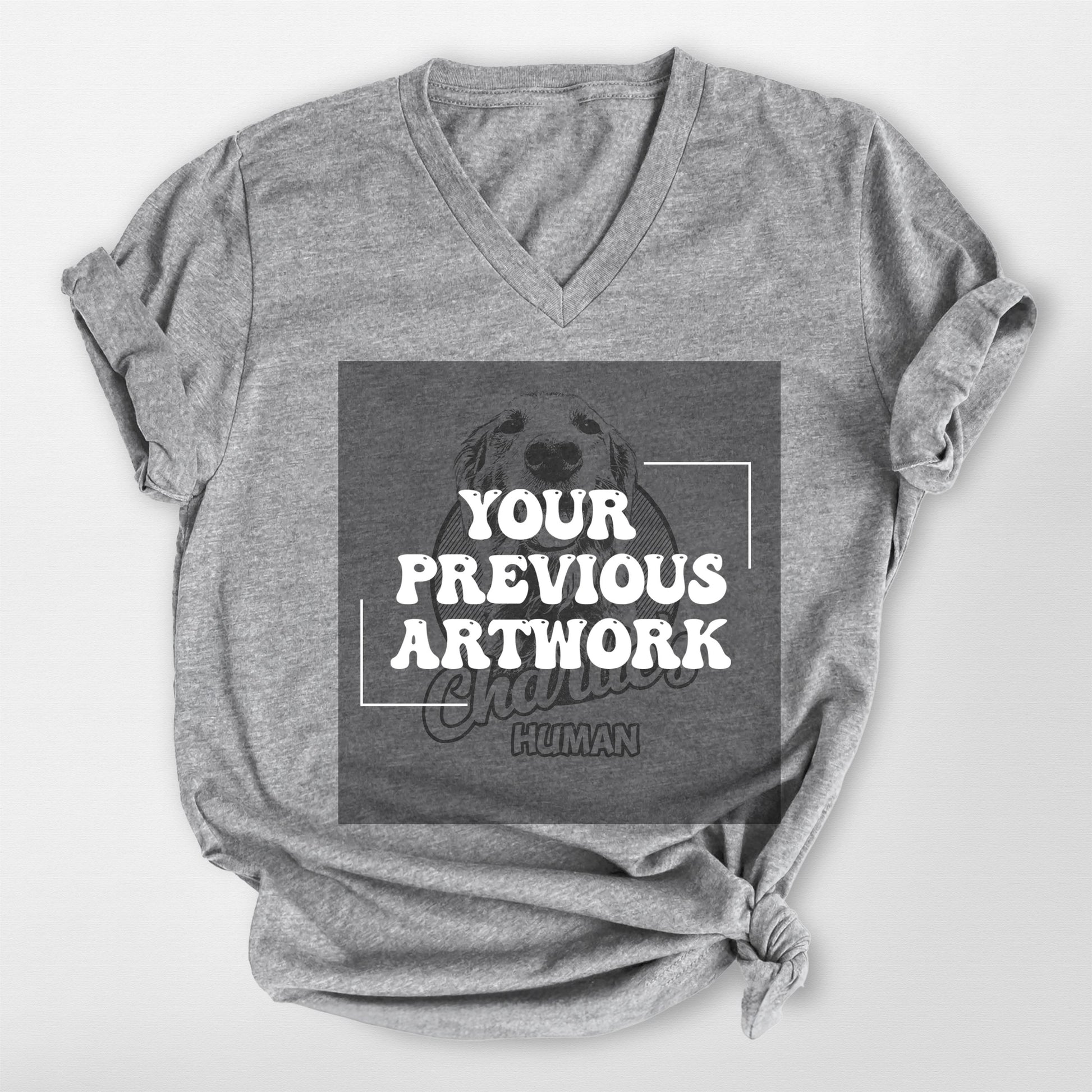 Custom Dogface V-Neck Shirt, custom pet portrait gift for pet lovers