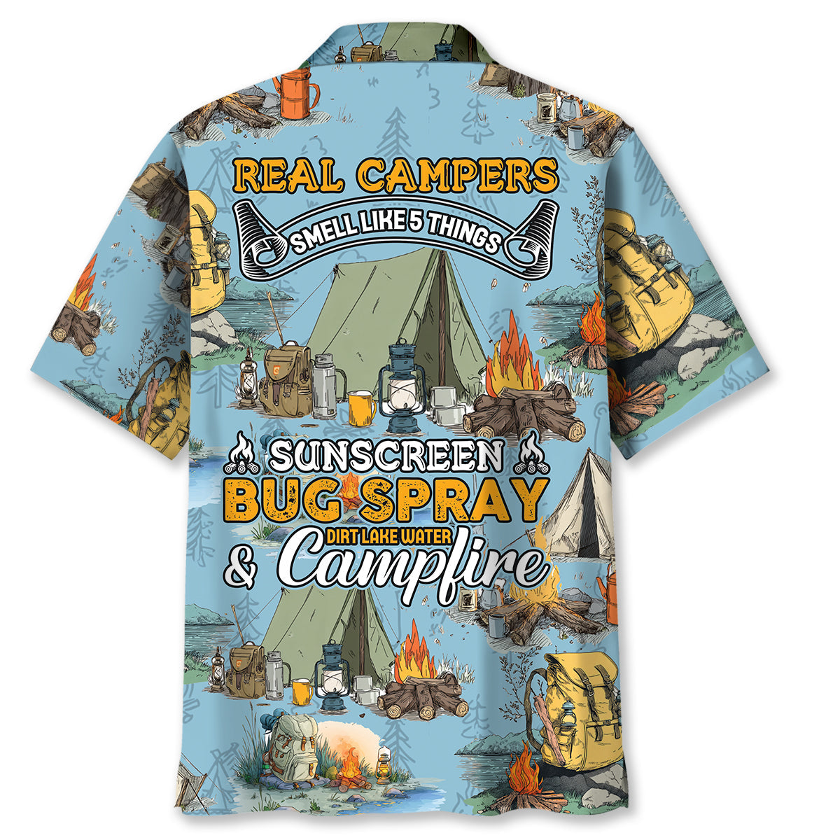 Real Campers Smell Like 5 Things Hawaiian Shirt - S - hawaiian shirt