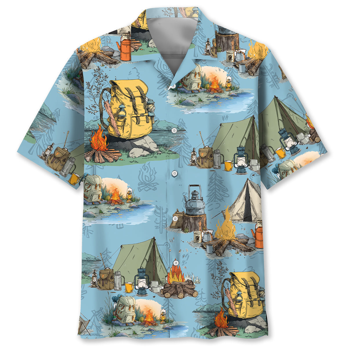 Real Campers Smell Like 5 Things Hawaiian Shirt - M - hawaiian shirt