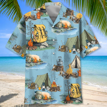 Real Campers Smell Like 5 Things Hawaiian Shirt - L - hawaiian shirt