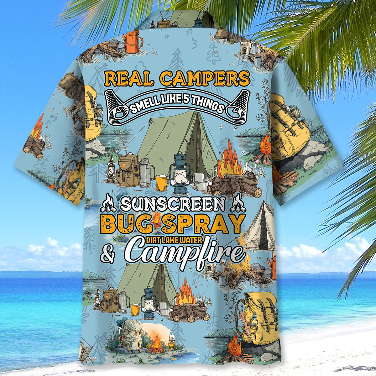 Real Campers Smell Like 5 Things Hawaiian Shirt - XL - hawaiian shirt