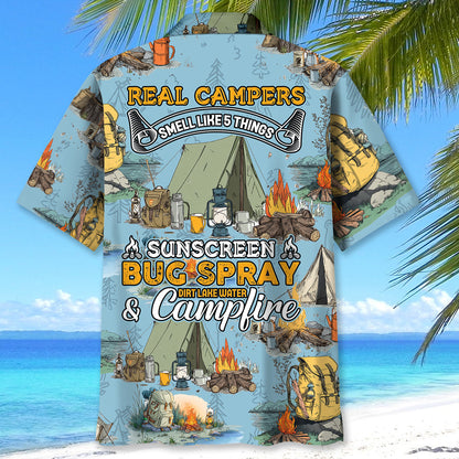 Real Campers Smell Like 5 Things Hawaiian Shirt - XL - hawaiian shirt