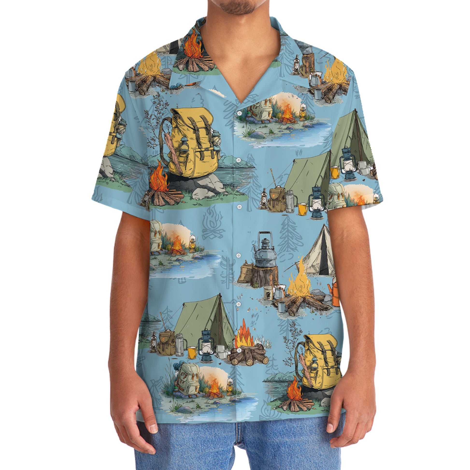 Real Campers Smell Like 5 Things Hawaiian Shirt - 2XL - hawaiian shirt