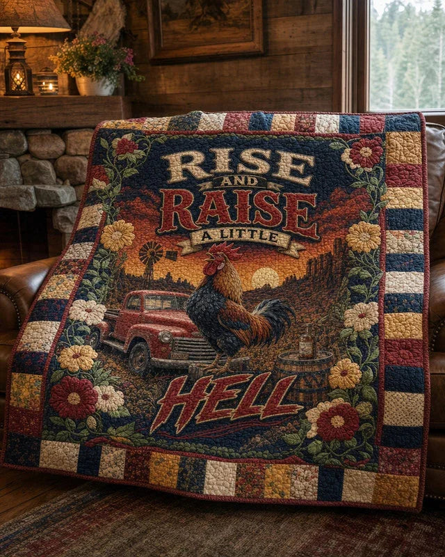 Rebel Chick Quilt Blanket - Quilted Blanket by OtterMia