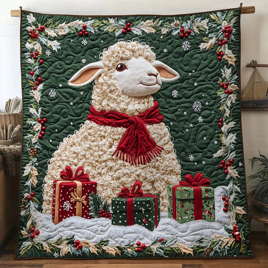 Red Bow Sheep Quilt Blanket